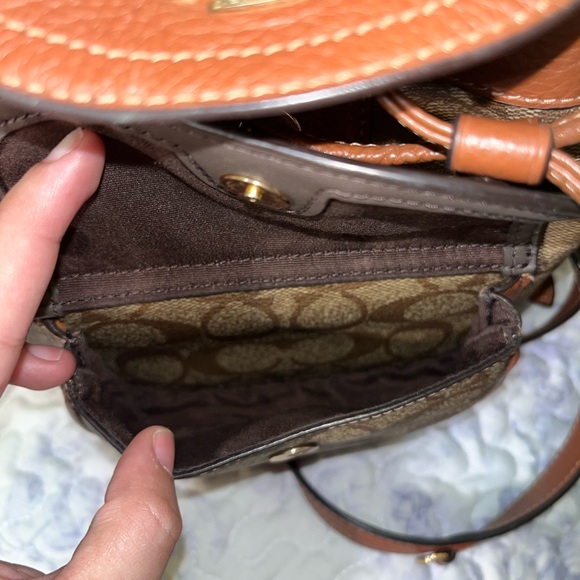 Coach Tan and Brown Signature Backpack - Picture 6 of 11